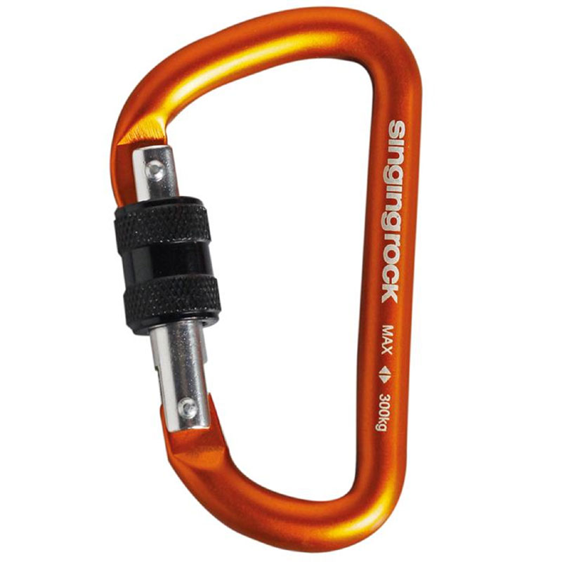 SINGING ROCK Mini D Screw Carabiner orange